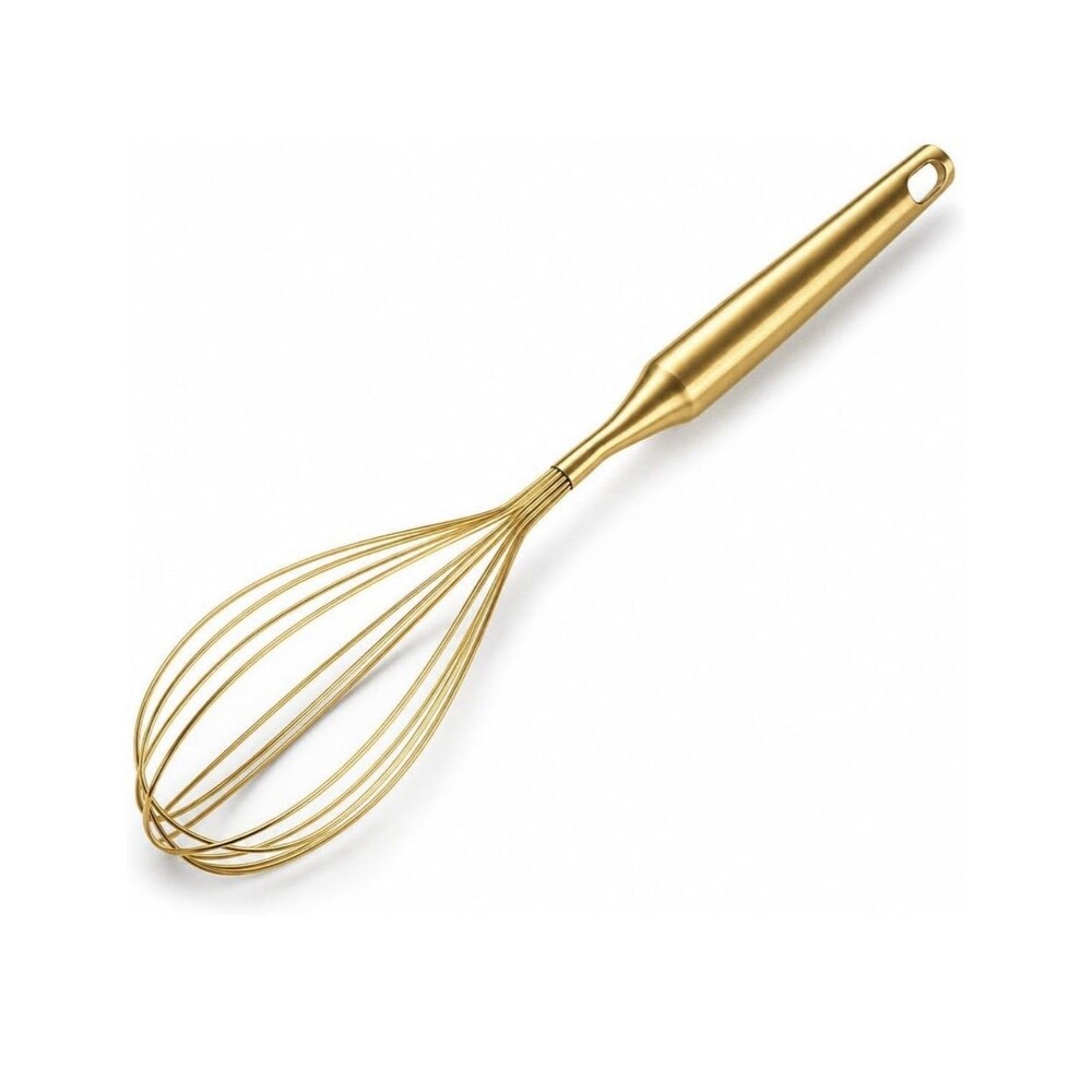Gold Stainless Steel Balloon Whisk 13” Kitchen Egg Beater Mixing Baking Tool